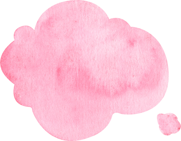 Pink Speech Cloud Watercolor